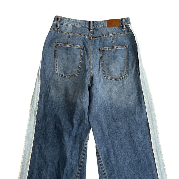 Johnny Was Blanket Stitch Wide Leg Jeans Relaxed Fit Denim Blue Size 28 - Picture 4 of 9